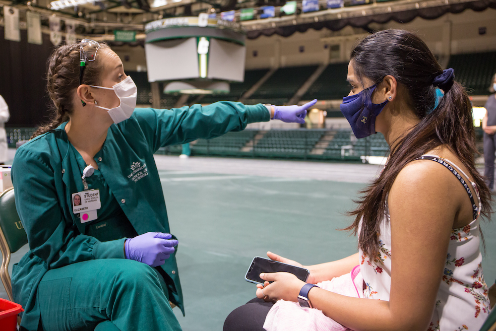 UNC Charlotte student nurse at Halton Arena